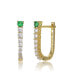 ფოტო #1 პროდუქტის Sterling Silver Cubic Zirconia U-Shaped Huggie Hoop Earrings