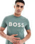 Фото #1 товара BOSS Orange thinking t-shirt in green with logo print