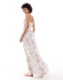 Фото #4 товара JDY Tall shirred top maxi dress in ditsy pink floral