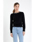 Фото #3 товара Women's Sleeve Button Detail Knit Sweater
