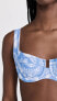 L*Space Women's Camellia Bikini Top Swimwear Bali Blooms, Print, Blue Size S