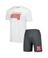 ფოტო #1 პროდუქტის Men's Charcoal, White Nebraska Huskers Downfield T-shirt and Shorts Set