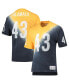 Фото #2 товара Men's Troy Polamalu Gold, Black Pittsburgh Steelers Retired Player Name and Number Diagonal Tie-Dye V-Neck T-shirt