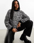 Threadbare Isabella high neck boucle jumper in black and white