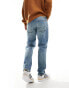 Pull&bear straight vintage fit jeans in dirty washed blue