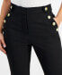 Фото #4 товара Petite Button-Front High-Rise Cropped Sailor Pants, Created for Macy's
