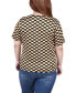 Plus Size Short Sleeve with Ring Details Top