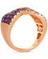 Ombré® Pink Sapphire Ombre (1-1/6 ct. t.w.) & White Sapphire (1/8 ct. t.w.) Multirow Crossover Ring in 14k Rose Gold