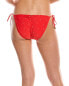 Pq Swim Embroidered Tie Full Bikini Bottom Women's Red L