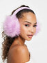 Daisy Street ear muffs in pink faux fur