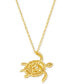 Chocolatier® Neopolitan Opal (1 ct. t.w.) & Diamond (1/2 ct. t.w.) Sea Turtle Adjustable 20" Pendant Necklace in 14k Gold