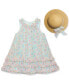 ფოტო #4 პროდუქტის Baby Girls Ruffle-Trim Floral Swing Dress Sun Hat
