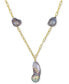 ფოტო #1 პროდუქტის Gray Cultured Freshwater Baroque Pearl (13 & 35mm) 20" Paperclip Necklace in 18k Gold-Plated Sterling Silver