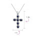 ფოტო #4 პროდუქტის South Western Style Blue Lapis Lazuli Rope Bezel Set Cross Pendant Sterling Silver Necklace 18 In Chain 1.5 In