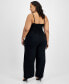 Фото #2 товара Trendy Plus Size Sleeveless Wide-Leg Jumpsuit, Created for Macy's