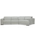 Фото #6 товара Jenneth 3-Pc. Leather Sofa with 2 Power Motion Recliners and Cuddler, Created for Macy's