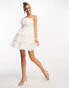 Collective the Label exclusive tiered ruffle lace mini dress in white