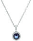 Фото #1 товара Giani Bernini color Crystal Halo 18" Pendant Necklace in Sterling Silver, Created for Macy's