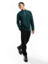 ASOS DESIGN long sleeve relaxed fit t-shirt with funnel neck in dark green