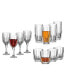 Фото #1 товара Pleat 12 Piece Set of Double Old Fashion, Highball, and Goblet Glasses