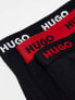 Фото #2 товара Hugo Bodywear 3 pack boxer briefs in black with logo waistband