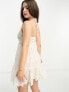 Фото #7 товара ASOS DESIGN Petite crochet halter mini dress with broderie in cream