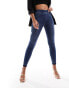 Фото #2 товара Spanx shape and lift distressed skinny jeans in medium wash blue