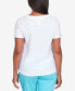 ფოტო #5 პროდუქტის Petite Classic Brights Solid Texture Split Shirttail T-shirt