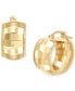 Polished Pattern Flex Huggie Hoop Earrings in 10k Gold, 7/8"
