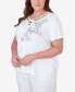 ფოტო #3 პროდუქტის Plus Size All American Butterfly Heat Seat Short Sleeve Top