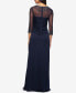 Women's Illusion Embellished A-Line Gown