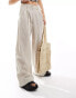 Фото #2 товара Monki linen tailored wide leg trousers in beige