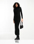 Фото #2 товара Vero Moda Tall lettuce edge jersey maxi dress with long sleeves in black