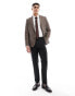 Gianni Feraud brown slim tweed suit jacket