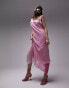 Фото #8 товара Topshop two tone midi slip dress in blush pink