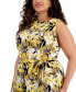 Фото #4 товара Plus Size Floral-Print Fit & Flare Dress