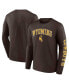 Фото #1 товара Men's Brown Wyoming Cowboys Distressed Arch Over Logo Long Sleeve T-shirt