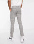 Topman skinny smart trousers in black check