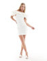 Фото #2 товара YAS Bridal ruffle off the shoulder mini dress in white - WHITE