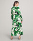 Фото #6 товара Women's Floral V-Neck Faux-Wrap Maxi Dress