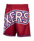 Фото #3 товара Men's Red Philadelphia 76ers Hardwood Classics Big Face 2.0 Shorts