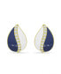 ფოტო #1 პროდუქტის Cubic Teardrop Huggie Hoop Earrings, Sterling Silver or 18K Gold over Silver