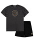 ფოტო #1 პროდუქტის Men's Black, Heathered Charcoal Vegas Golden Knights Big and Tall T-shirt and Shorts Sleep Set