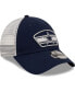 Фото #3 товара Men's Navy, White Dallas Cowboys Logo Patch Trucker 9FORTY Snapback Hat