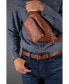 ფოტო #4 პროდუქტის Men's Caelen Plaid Embossed Leather Belt