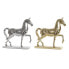 Фото #1 товара Декоративная фигура DKD Home Decor 34 x 9,5 x 33,5 cm Лошадь Серебристый Позолоченный (2 штук)