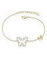Gigi Girl Kids/Young Teens 14k Gold Plated with Baguette Cubic Zirconia Halo Butterfly Charm Adjustable Bracelet
