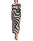 ფოტო #1 პროდუქტის Women's Printed Long-Sleeve Maxi Dress