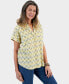 ფოტო #1 პროდუქტის Petite Floral Gauze Camp Shirt, Created for Macy's