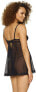 Фото #2 товара Felina 187372 Womens Black Melanie Babydoll Chemise & G-String Black Size Large